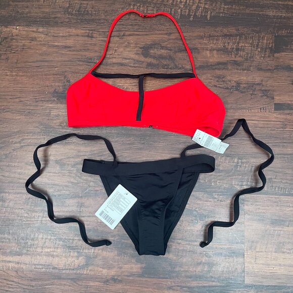 Chromat Bikini Top and Bottom NWT Black/Red Sz S NWT - Picture 2 of 11